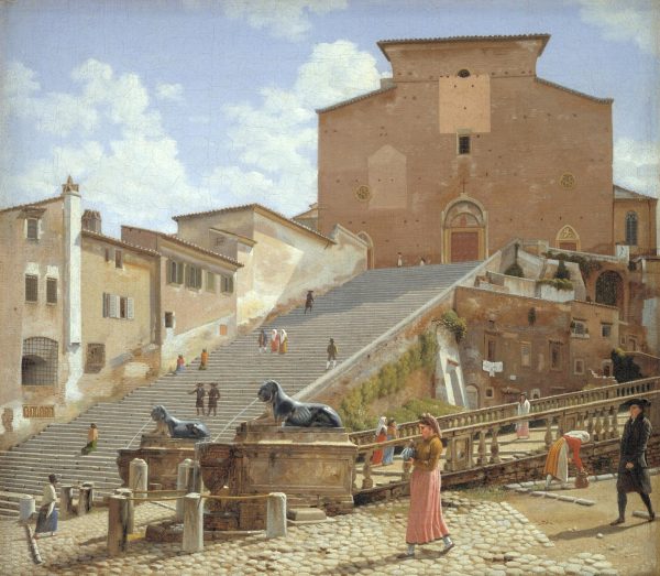 The Marble Steps Leading Up to Santa Maria in Aracoeli in Rome by Christoffer Wilhelm Eckersberg