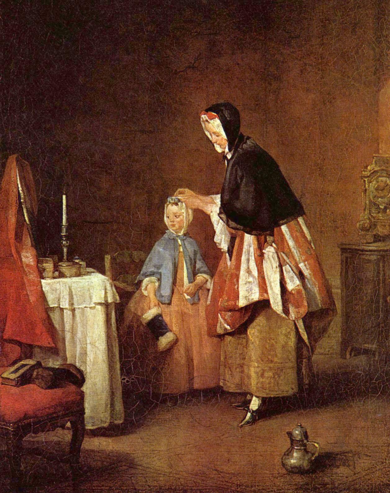 The Morning Toilet by Jean-Baptiste-Simeon Chardin - hand-painted oil reproduction