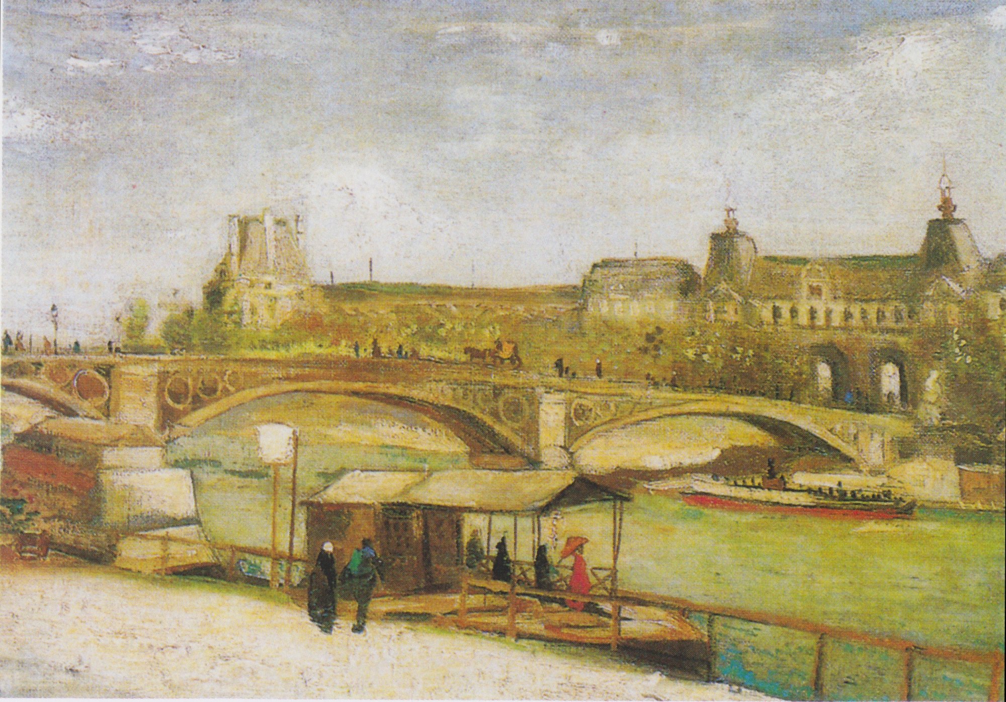 The Pont du Carrousel and the Louvre by Vincent Van Gogh - hand-painted oil reproduction