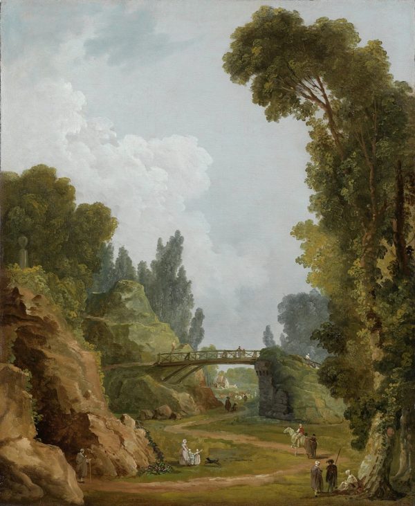 The Rustic Bridge, Ch?teau de M by Hubert Robert