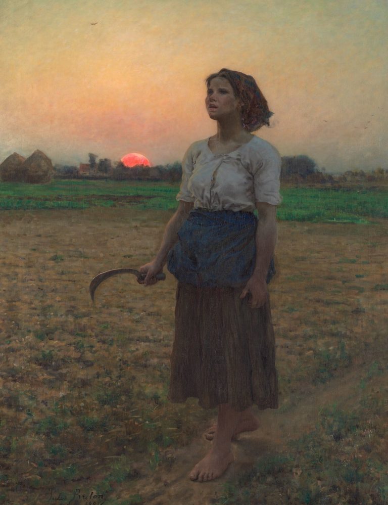 Hand-painted oil reproduction of The Song of the Lark by Jules Breton by Jules Breton
