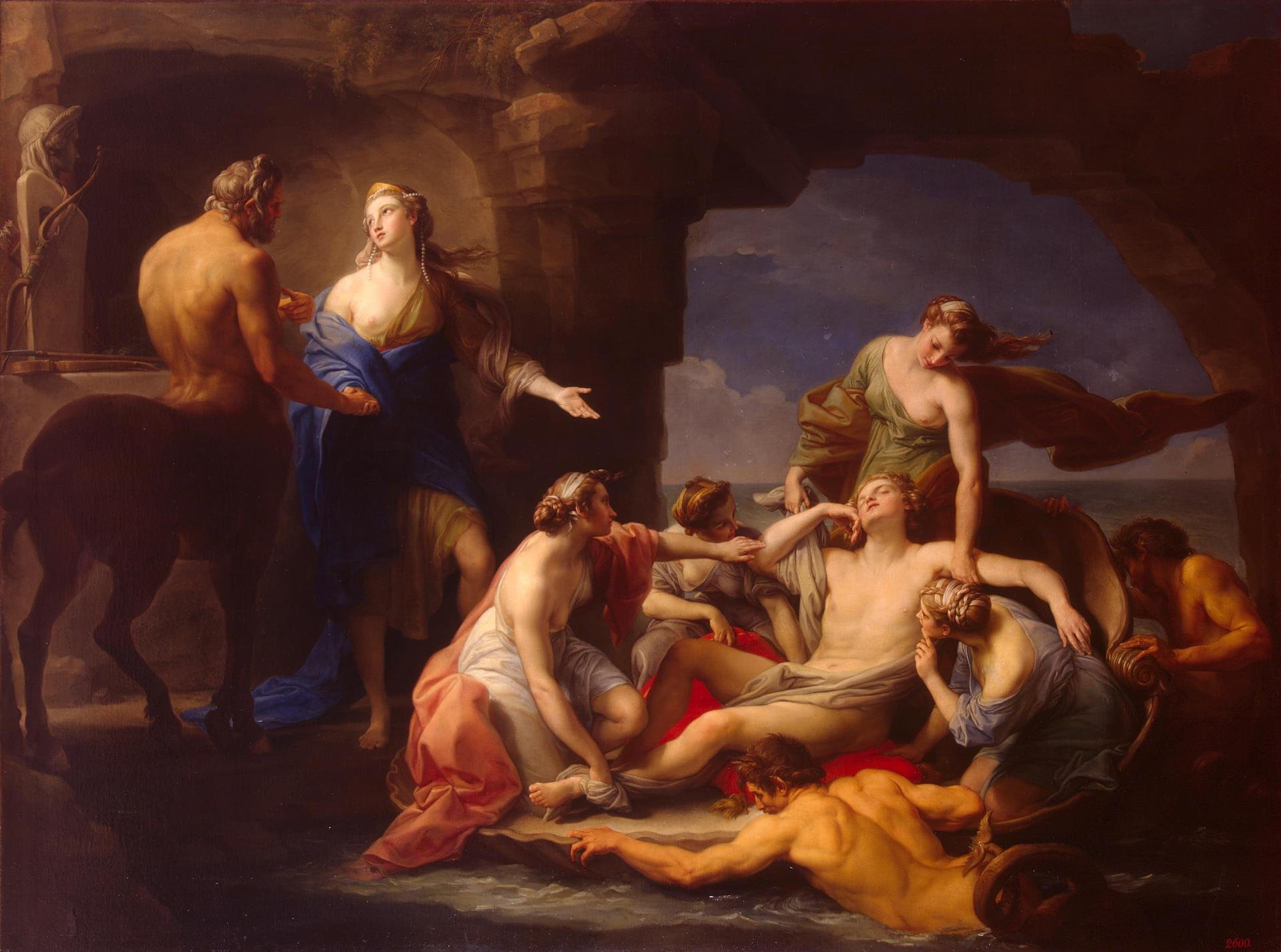 Thetis Takes Achilles from the Centaur Chiron by Pompeo Batoni - hand-painted oil reproduction