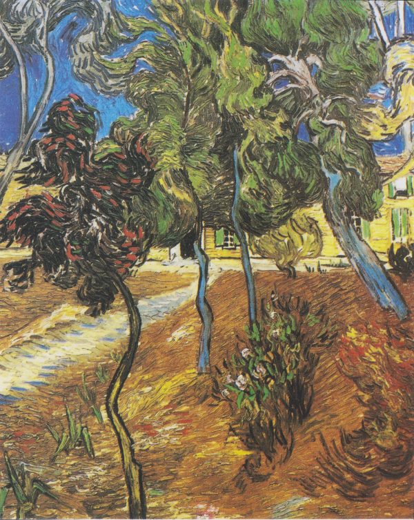 Trees in the Garden of Saint Paul Hospital Red by Vincent Van Gogh
