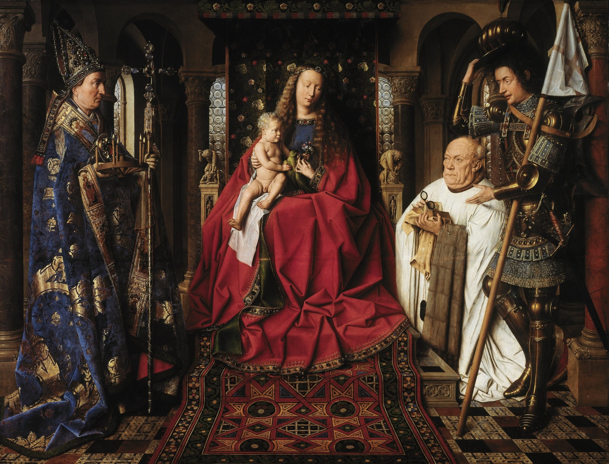 The Virgin and Child with Canon van der Paele by Jan Van Eyck - hand-painted oil reproduction