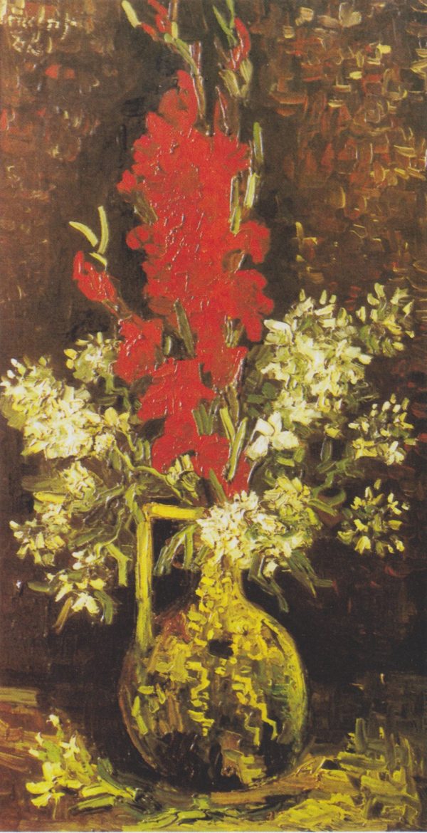 Vase with Gladioli and Carnations Red by Vincent Van Gogh