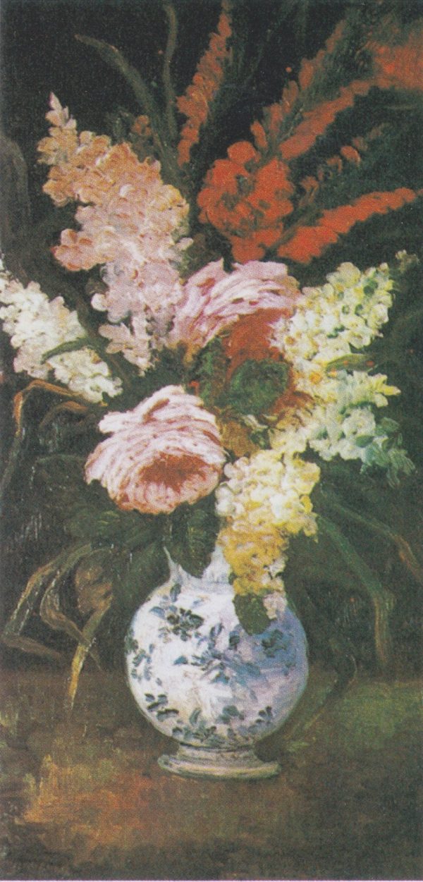 Vase with Gladioli and Lilac by Vincent Van Gogh