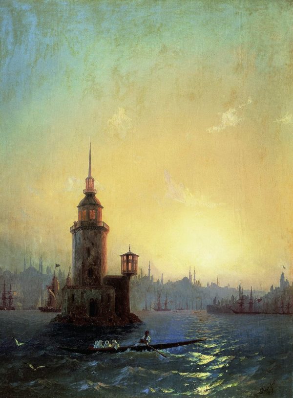 View of the Leander Tower in Constantinople by Ivan Aivazovsky