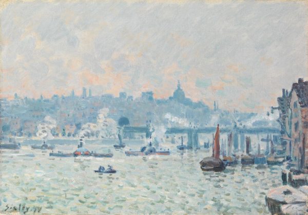 View of the Thames - Charing Cross Bridge by Alfred Sisley
