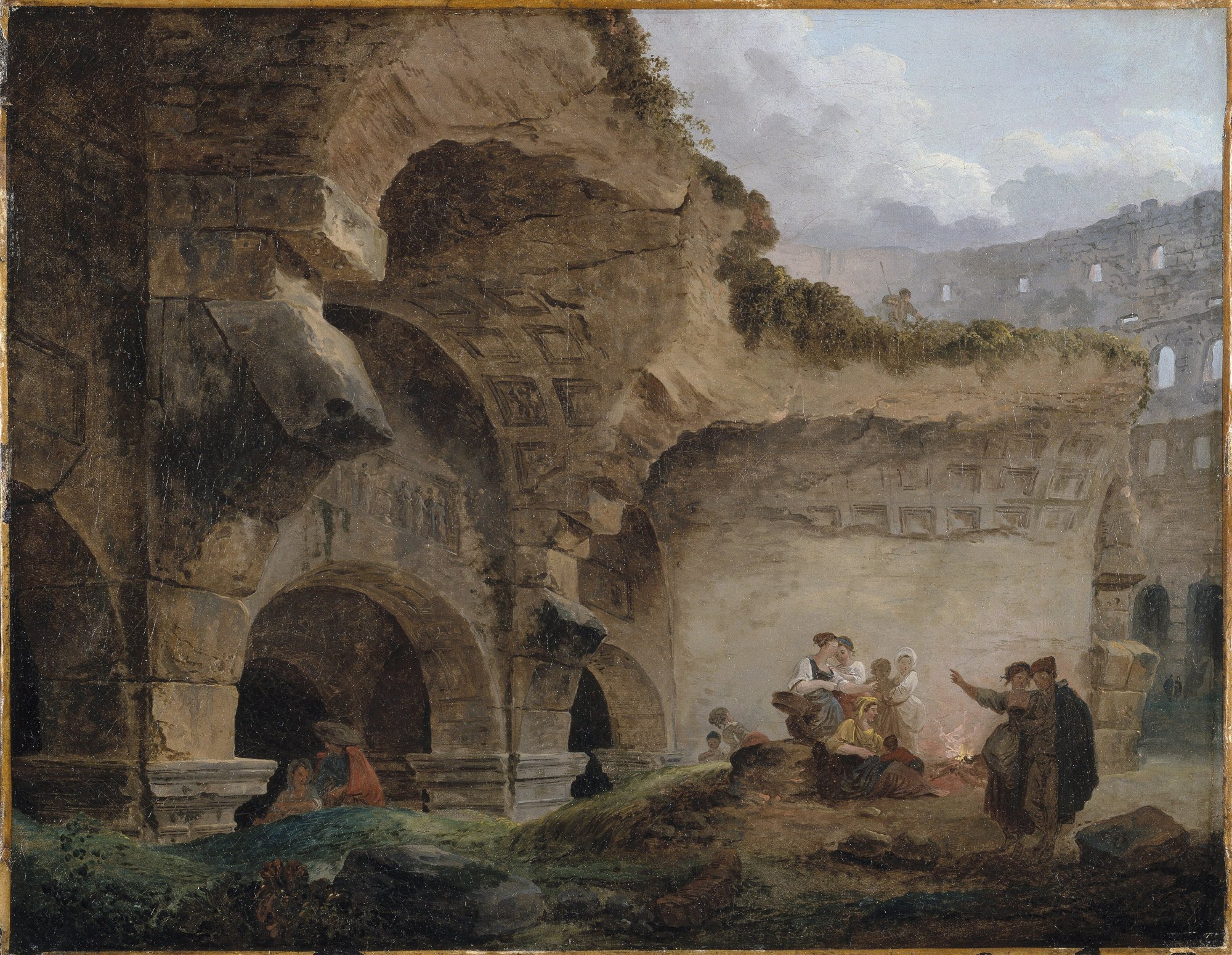 Washerwomen in the Ruins of the Colosseum by Hubert Robert - hand-painted oil reproduction