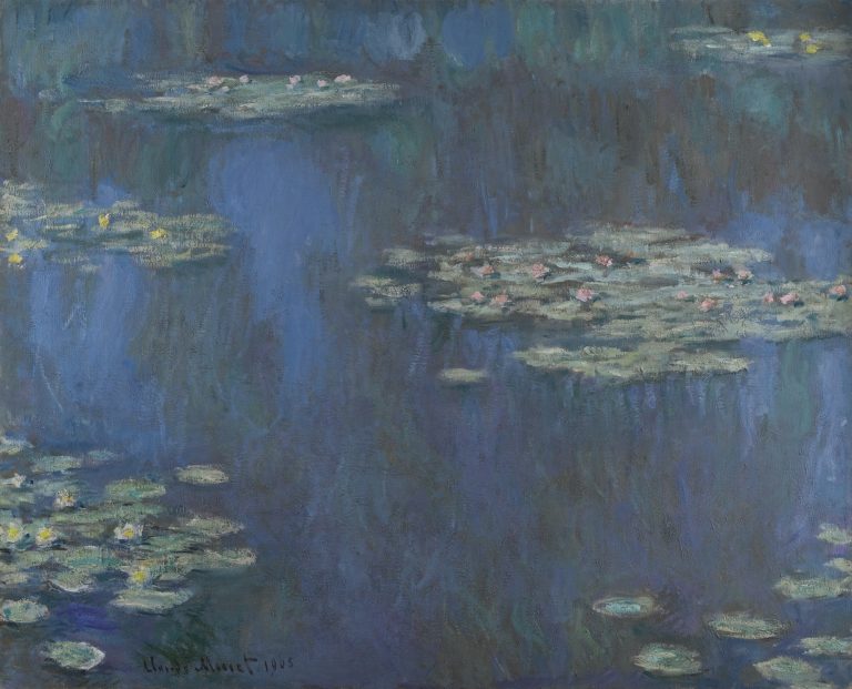 Water Lilies blue hand-painted oil reproduction