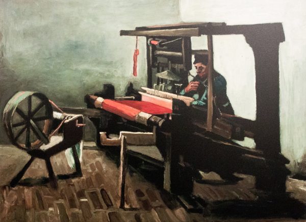 Weaver Facing Left with Spinning Wheel by Vincent Van Gogh