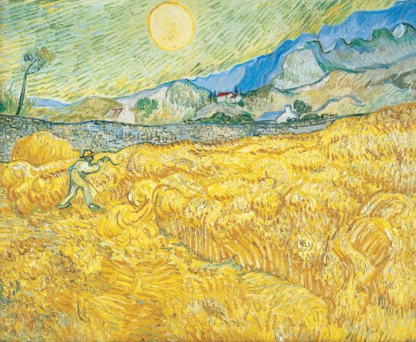 Wheat Field Behind Saint Paul Hospital with a Reaper by Vincent Van Gogh