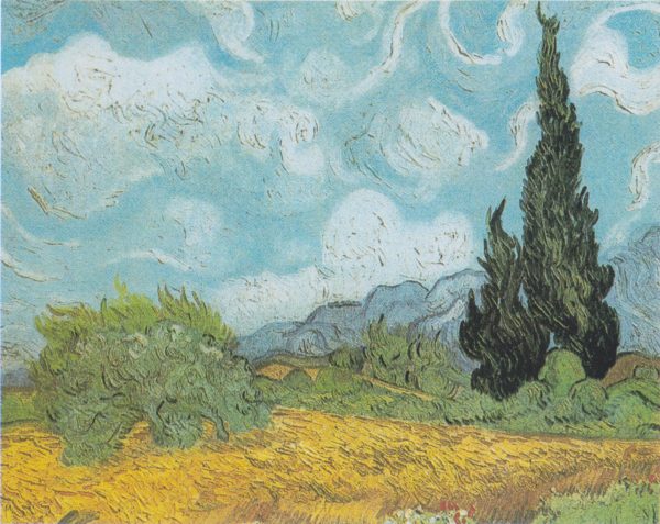Wheat Field with Cypresses Blue by Vincent Van Gogh