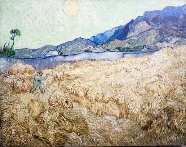 Wheat Fields with Reaper at Sunrise by Vincent Van Gogh