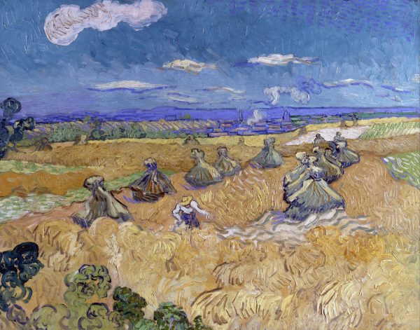 Wheat Stacks with Reaper by Vincent Van Gogh