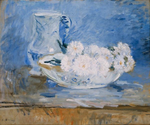 White Flowers In A Bowl by Berthe Morisot
