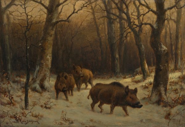 Wild Boars in the Snow by Rosa Maria Bonheur