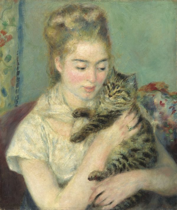Woman with a Cat by Pierre Auguste Renoir