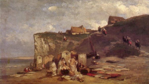 Women Bathing In Dieppe III by Carl Spitzweg
