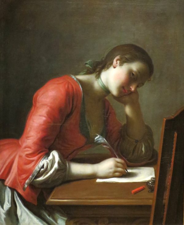 Young Girl Writing a Love Letter by Pietro Rotari